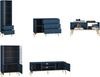Wohnwand Marine Anbauwand 5teilig dunkelblau gold Bild 3