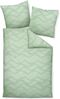 Janine J.D. Mako-Satin Bettwäsche 240x220 Rauten Zacken rauchgrün grün 87082-06 Bild 2
