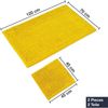 WohnDirect Badematten Set 2 teilig Gelb • WC Vorleger (45x45 cm), Badematte (70x120 cm) • rutschfest waschbar Badezimmerteppich OHNE WC-Ausschnitt Bild 2