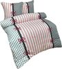 One Home Bettwäsche Winter Fleece, Fleece, 3 teilig, Punkte und Streifen, kuschelig flauschig warm weich Winter Doppelbett Bild 2