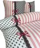 One Home Bettwäsche Winter Fleece, Fleece, 3 teilig, Punkte und Streifen, kuschelig flauschig warm weich Winter Doppelbett Bild 3