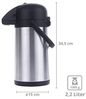 Edelstahl Pumpkanne Airport Thermoskanne 2,2 Liter Bild 2