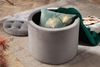 Eleganter Hocker MODERN BAROCK 50cm Silbergrau Samt Couchtisch Tisch Aufbewahrungskorb Sitzhocker Bild 4