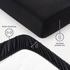 Blumtal® Spannbettlaken 150x200 cm im 2er Set- Bettlaken 150x200 aus Microfaser - Oekotex zertifiziertes Spannbetttuch 150x200 cm / 150x200 Spannbettlaken - Leintuch 150x200 cm - Bettlaken - Schwarz Bild 3