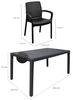Dmora - Outdoor Lounge Set Tarquinia, Outdoor und Indoor Lounge Set, Feststehender rechteckiger Tisch mit 4 stapelbaren Stühlen, Made in Italy, Anthrazit Bild 3