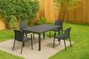 Dmora - Outdoor Lounge Set Tarquinia, Outdoor und Indoor Lounge Set, Feststehender rechteckiger Tisch mit 4 stapelbaren Stühlen, Made in Italy, Anthrazit Bild 2