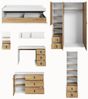 Jugendzimmer-Set Simi 7-teilig weiß Hickory Oak inkl. Matratze Bild 3