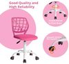 FurnitureR Teens Mädchen Task Chair 360 Swivel Low Mid PP Mesh Back Fabric Sitz Höhenverstellbare Rollrolle, PINK I Bild 5