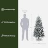 Künstlicher Weihnachtsbaum 180 cm mit Schnee – Naturgetreu, Dichte Zweige, Christmas Tree mit Metallständer - Realistischer Tannenbaum Künstlich Bild 3