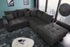 riess-ambiente Ecksofa KENT 220cm dunkelgrau, Set 2 Teile, Wohnzimmer · Couch · Cord-Bezug · Federkern · inkl. Hocker · Design Bild 2