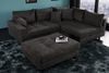 riess-ambiente Ecksofa KENT 220cm dunkelgrau, Set 2 Teile, Wohnzimmer · Couch · Cord-Bezug · Federkern · inkl. Hocker · Design Bild 4