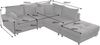riess-ambiente Ecksofa KENT 220cm dunkelgrau, Set 2 Teile, Wohnzimmer · Couch · Cord-Bezug · Federkern · inkl. Hocker · Design Bild 3