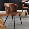MEUBLE COSY Esszimmerstühle 2er Set Küchenstuhl Retro Polsterstuhl mit Armlehne Sessel aus Vintage Künstlich Wildledersitz Metallbeine Braun, 55 x 58 x 75. 5cm Bild 2