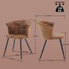 MEUBLE COSY Esszimmerstühle 2er Set Küchenstuhl Retro Polsterstuhl mit Armlehne Sessel aus Vintage Künstlich Wildledersitz Metallbeine Braun, 55 x 58 x 75. 5cm Bild 3