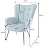 riess-ambiente Sessel SCANDINAVIA blau / schwarz - Strukturstoff, Metallbeine, gepolstert (Einzelartikel, 1-St), Wohnzimmer · Metall · mit Armlehnen · Scandi Design · Ziersteppung Bild 3