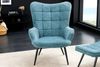 riess-ambiente Sessel SCANDINAVIA blau / schwarz - Strukturstoff, Metallbeine, gepolstert (Einzelartikel, 1-St), Wohnzimmer · Metall · mit Armlehnen · Scandi Design · Ziersteppung Bild 4