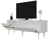 Hanah Home Elegant TV Stand, White & Gold, 150 x 49 x 30 cm | 100% Melamine Coated Particle Board, 18 mm Thick | Stylish Storage for Modern Living Rooms Bild 5