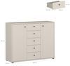 Forte TEMPRA 2 Kommode 100 110, Moderne Kommode 2-türig, 5 Schubladen, Schlafzimmer, Wohnzimmer, Büro, Holzwerkstoff, Kaschmir|Beige, 108,8 cm breit x 85,5 cm hoch x 34,8 cm tief Bild 3