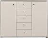 Forte TEMPRA 2 Kommode 100 110, Moderne Kommode 2-türig, 5 Schubladen, Schlafzimmer, Wohnzimmer, Büro, Holzwerkstoff, Kaschmir|Beige, 108,8 cm breit x 85,5 cm hoch x 34,8 cm tief Bild 4