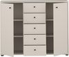 Forte TEMPRA 2 Kommode 100 110, Moderne Kommode 2-türig, 5 Schubladen, Schlafzimmer, Wohnzimmer, Büro, Holzwerkstoff, Kaschmir|Beige, 108,8 cm breit x 85,5 cm hoch x 34,8 cm tief Bild 5