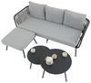 CARO-Möbel Gartenlounge-Set MYKONOS, Outdoor Dreisitzer Sofa mit Beistelltisch Balkonmöbel Set schwarz/grau Bild 3