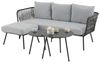 CARO-Möbel Gartenlounge-Set MYKONOS, Outdoor Dreisitzer Sofa mit Beistelltisch Balkonmöbel Set schwarz/grau Bild 2