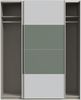 Forte Schach & MATT 2 Schrank 170, moderner Kleiderschrank 2-türig, Schwebetürenschrank, Holzwerkstoff, Secret Grey mit Salbei, 170,3 cm breit x 210,5 cm hoch x 61,2 cm tief Bild 5