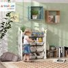 AIYAPLAY Standregal Kinderregal mit Aufbewahrungsboxen : 4, Set 1-tlg, 4 Ebenen, 9 Boxen, Seitenhaken Bild 2