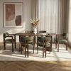 Elegant 5-Piece Dining Table & Chairs Set, Milano Walnut & Dark Walnut | 100% Melamine Coated, Easy Clean Fabric, Perfect for Modern Dining Bild 3