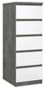 Dmora - Kommode Joelle, Mehrzweckkommode, Schlafzimmerkommode, Schrank mit Schubladen, 50x40 h111 cm, Zement und Weiß Bild 3