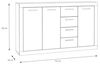 Sideboard >BACCIO< 3 Türen, 4 Schübe, Betonoptik grau / Weiss - 152,4x91,8x33,8cm (BxHxT) Bild 3
