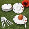 MamboCat Eierbecher 6x Marie Eierbecher mit Ablage weiß Blumen bunt Porzellan 6 Personen Bild 3