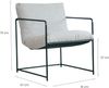 Dmora - Sessel Poplar, Sessel mit Bouclé-Stoff bezogen, gepolsterter Stuhl, Sitz mit Metallarmlehnen, 61x67h75 cm, Grau Bild 2