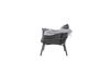 LECO Sessel mit Fußhocker CLARA, Sonnendach, Polsterauflage und Kissen grau, Stahlrohrgestell anthrazit, Sessel 102x93x 52 cm, Hocker 89x48x36 cm Bild 4