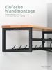 holz4home® Wandgarderobe Garderobe aus massivem Eichenholz mit Metallrahmen, inkl. Kleiderbügel Bild 2