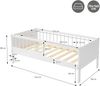 ML-DESIGN Kinderbett Bodenbett Juniorbett inkl. Lattenrost Einzelbett für Kinder Jugendbett, Junior-Bett mit Rausfallschutz Bettrahmen aus MDF / Kiefer Bild 2