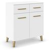 rauch Aditio Box, Kommode, 2-türig, 2 Schubladen, Massivholz-Fuß, mit Softclose-Funktion, Farbe Weiß, BxHxT 80x92x44cm