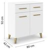 rauch Aditio Box, Kommode, 2-türig, 2 Schubladen, Massivholz-Fuß, mit Softclose-Funktion, Farbe Weiß, BxHxT 80x92x44cm Bild 3