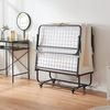 Metall-Klappbett Lustendi mit Matratze 200x90cm Schwarz/Eicheoptik [en. casa] Bild 5