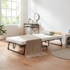Metall-Klappbett Lustendi mit Matratze 200x90cm Schwarz/Eicheoptik [en. casa] Bild 2