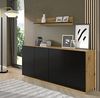 Kommode AURA 4D 198 cm Eichenhandwerkskunst / schwarz matt Bild 2