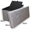 HS-Lighting Sitzbank mit Stauraum Faltbar Sitzhocker Sitztruhe Aufbewahrungsbox Fußhocker, Leinen 76 x 38 x 38 cm (Grau) Bild 2