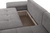 CAVADORE Schlafsofa Lina Ecksofa mit Schlaffunktion, Bettkasten, Longchair und Steppung im Sitz / 270 x 85 x 163 / Flachgewebe: Hellgrau Bild 5