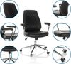 hjh OFFICE Home Office Chefsessel Theo I Kunstleder Drehstuhl mit ergonomischer Rückenlehne, Bürostuhl gepolstert Schwarz, 729450 Bild 5