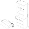 Home Collective Bücherregal Schrank Büroregal weiß 60cm breit 180cm hoch, mit 3 Schubladen Bild 3