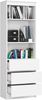 Home Collective Bücherregal Schrank Büroregal weiß 60cm breit 180cm hoch, mit 3 Schubladen Bild 5