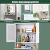 COSTWAY Spiegelschrank Badezimmer, Badschrank mit Spiegel, Badezimmerschrank mit höhenverstellbarer Ablage, Badezimmerspiegel, Hängeschrank Badmöbel, Badezimmerspiegelschrank 58,5 x 56,5 x 13,5 cm (Weiß) Bild 5