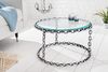 riess-ambiente Couchtisch CHAINS 65cm transparent / silber - Metall, Glasplatte, Kettengestell (Einzelartikel, 1-St), runder handgefertigter Beistelltisch- ideal f. extravagante Wohnzimmer Bild 2