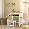 AIYAPLAY Kindertisch mit Stauraum, für 3-8 Jahre (Schülerschreibtisch, 2-St, Kinder Schreibtisch und Stuhl), für Kinderzimmer, Naturholz Bild 2
