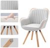 MEUBLE COSY Esszimmerstühle Drehbar 6er Set Küchenstuhl Polsterstuhl Drehstuhl mit Armlehne Sessel Schminkstuhl aus Stoff Massivholzbeine für Esszimmer Wohnzimmer Arbeitszimmer, Bunt Bild 5